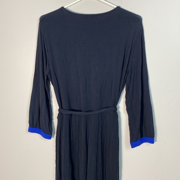 The Limited Jersey Navy and Blue Faux Wrap Dress size large - Picture 5 of 10
